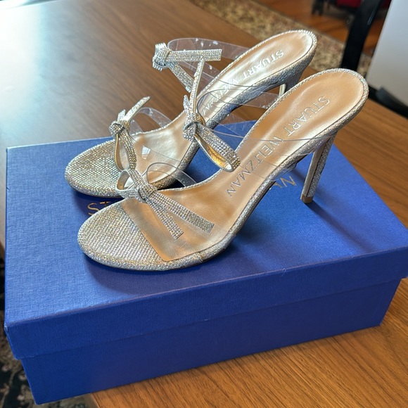 Stuart Weitzman Bow 100 slide Swarovski crystal sandal 6.5 b - Picture 4 of 8